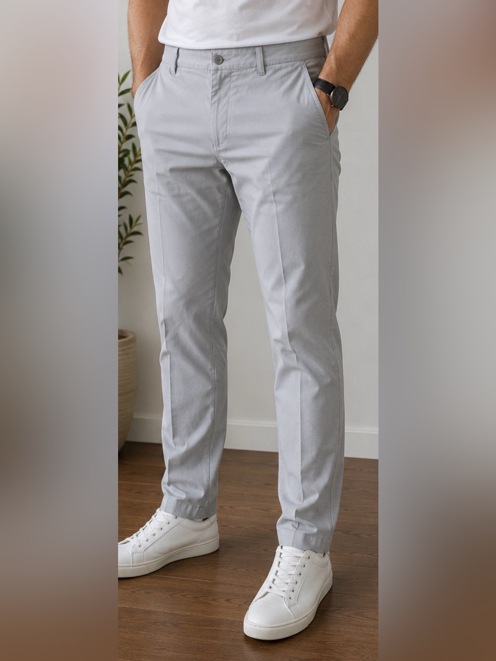 BOSS Hugo Boss Men’s Light Grey Dress Pants W38